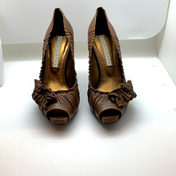Pura Lopez (Spain) Brown Leather Heels. never Worn - Picture 1 of 7
